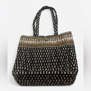 Vintage Vera Bradley Zebra animal print black and white tote bag